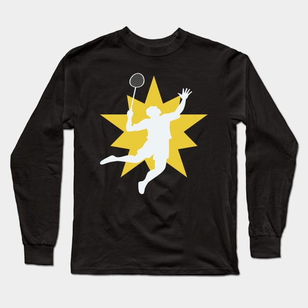 Badminton Comic Long Sleeve T-Shirt by Janisworld